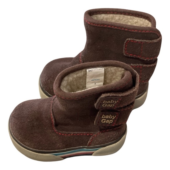 FINAL || BABY GAP || Brown Suede Boots || Baby Toddler Boys size 3 - Picture 3 of 5